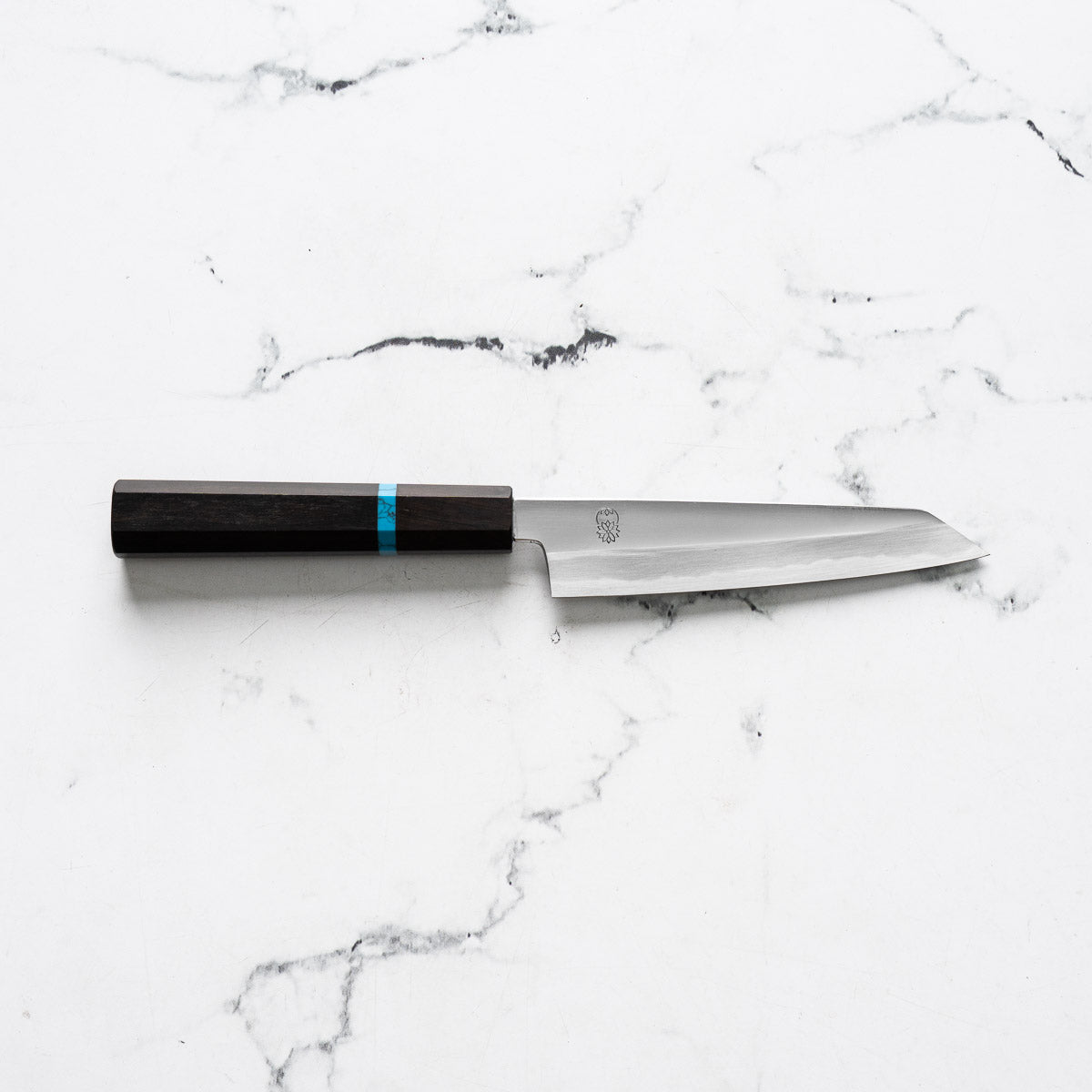 Sakai Kikumori "Choyo" Blue 1 Kiritsuke Petty 135mm - Ebony Turquoise