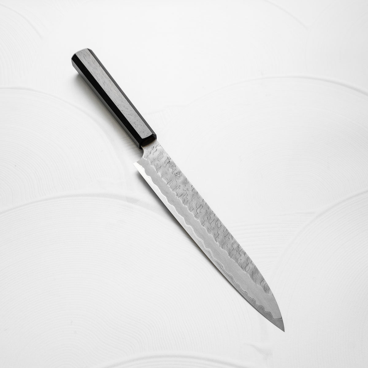 Nigara Hamono Blue Super Migaki Tsuchime Sujihiki 240mm - Ebony