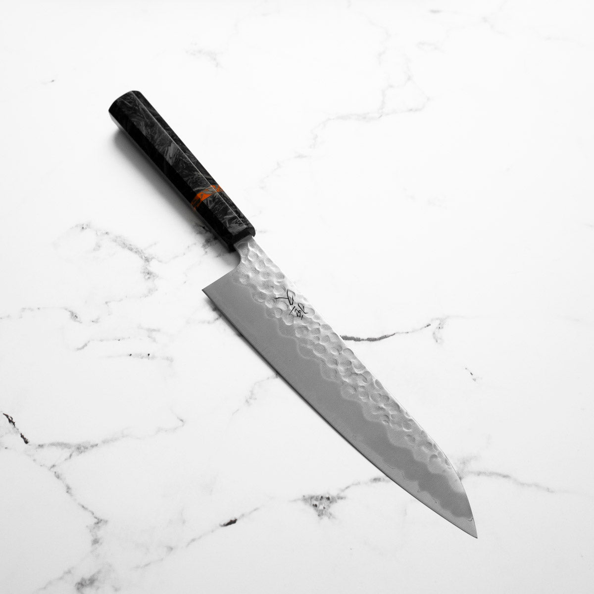 Tsunehisa White 2 SS Clad Tsuchime Gyuto 210mm - Carbon Fibre