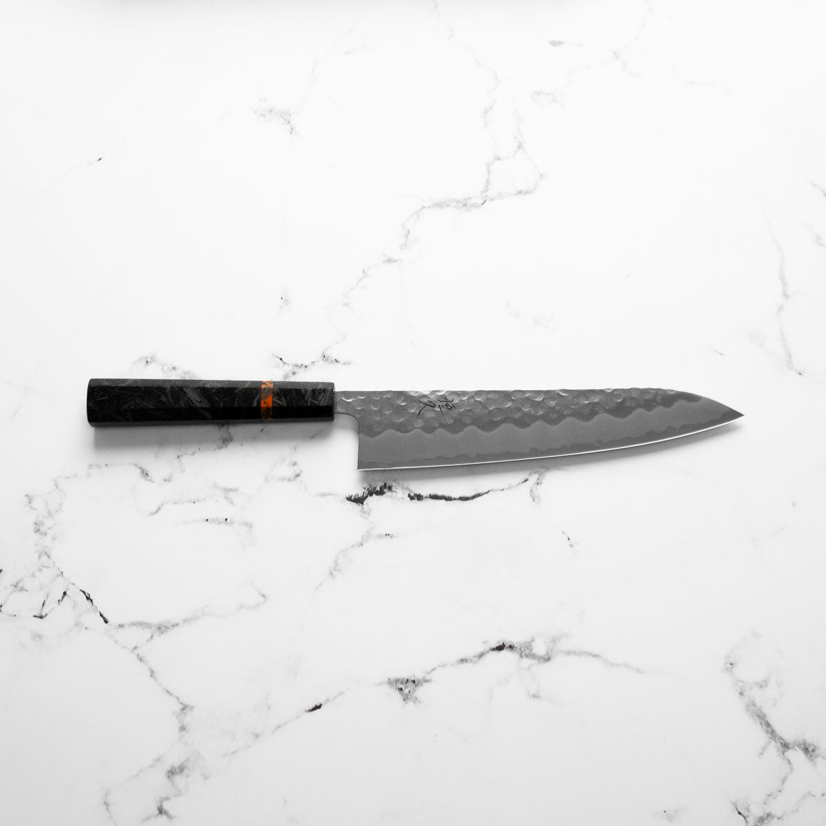Tsunehisa White 2 SS Clad Tsuchime Gyuto 210mm - Carbon Fibre