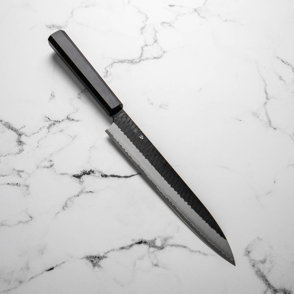 Nigara Hamono SG2 Kurouchi Tsuchime Sujihiki 240mm - Ebony