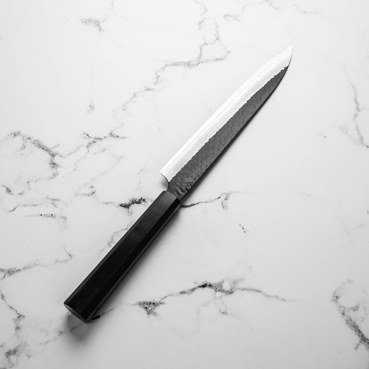 Nigara Hamono SG2 Kurouchi Tsuchime Sujihiki 240mm - Ebony
