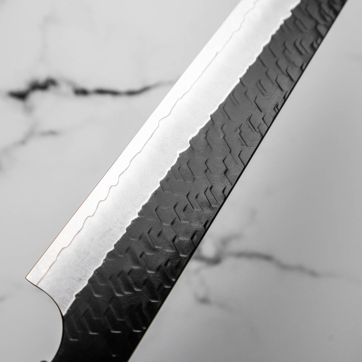 Nigara Hamono SG2 Kurouchi Tsuchime Sujihiki 240mm - Ebony