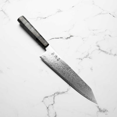 Hatsukokoro Ryuhyo SG2 Damascus Kiritsuke Gyuto 210mm -  Dark Maple