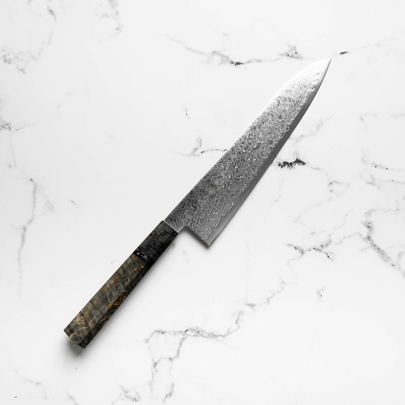 Hatsukokoro Ryuhyo SG2 Damascus Gyuto 210mm -  Dark Maple