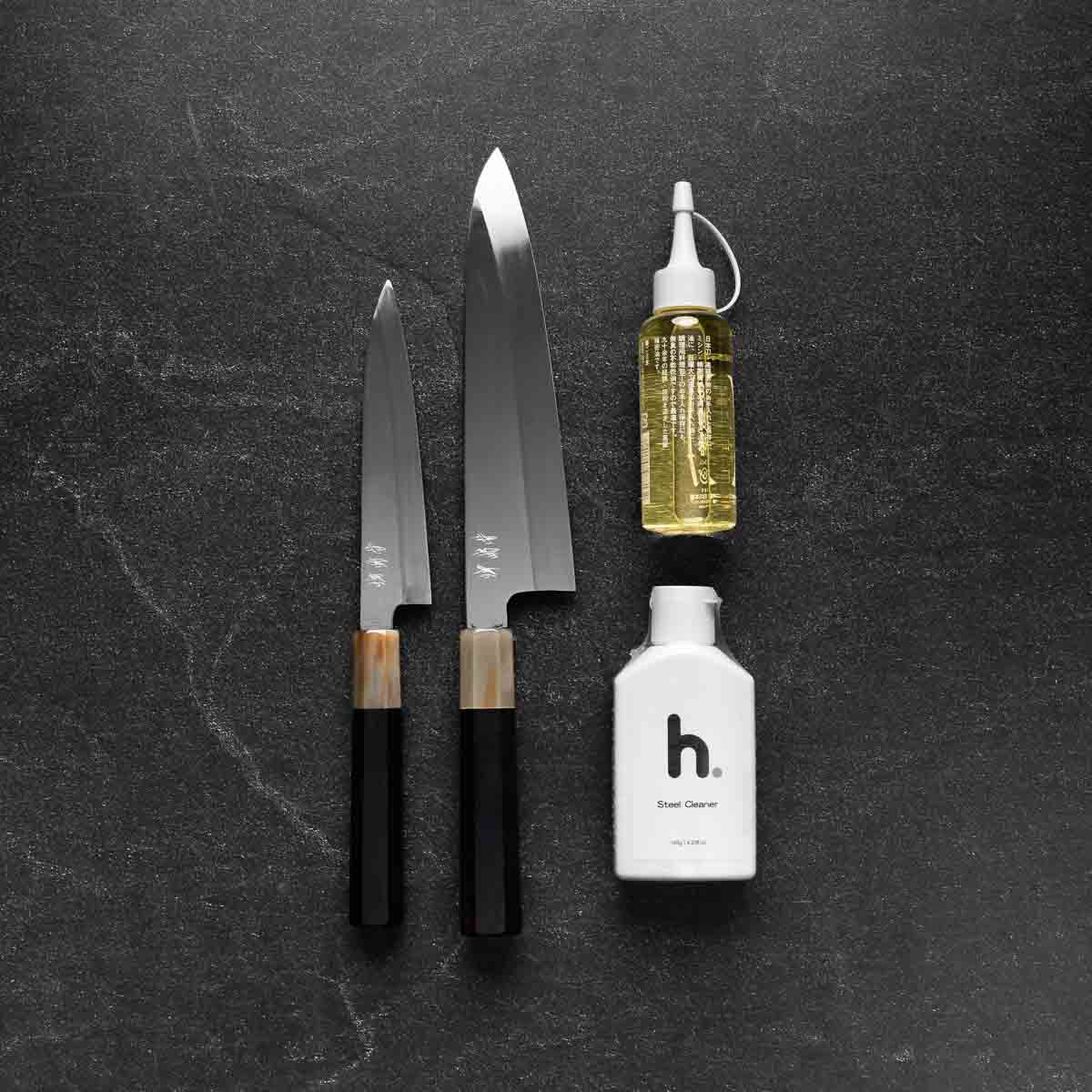 Nakagawa x Sakai Kikumori White 2 Mt Fuji Honyaki - 2 Knife Bundle