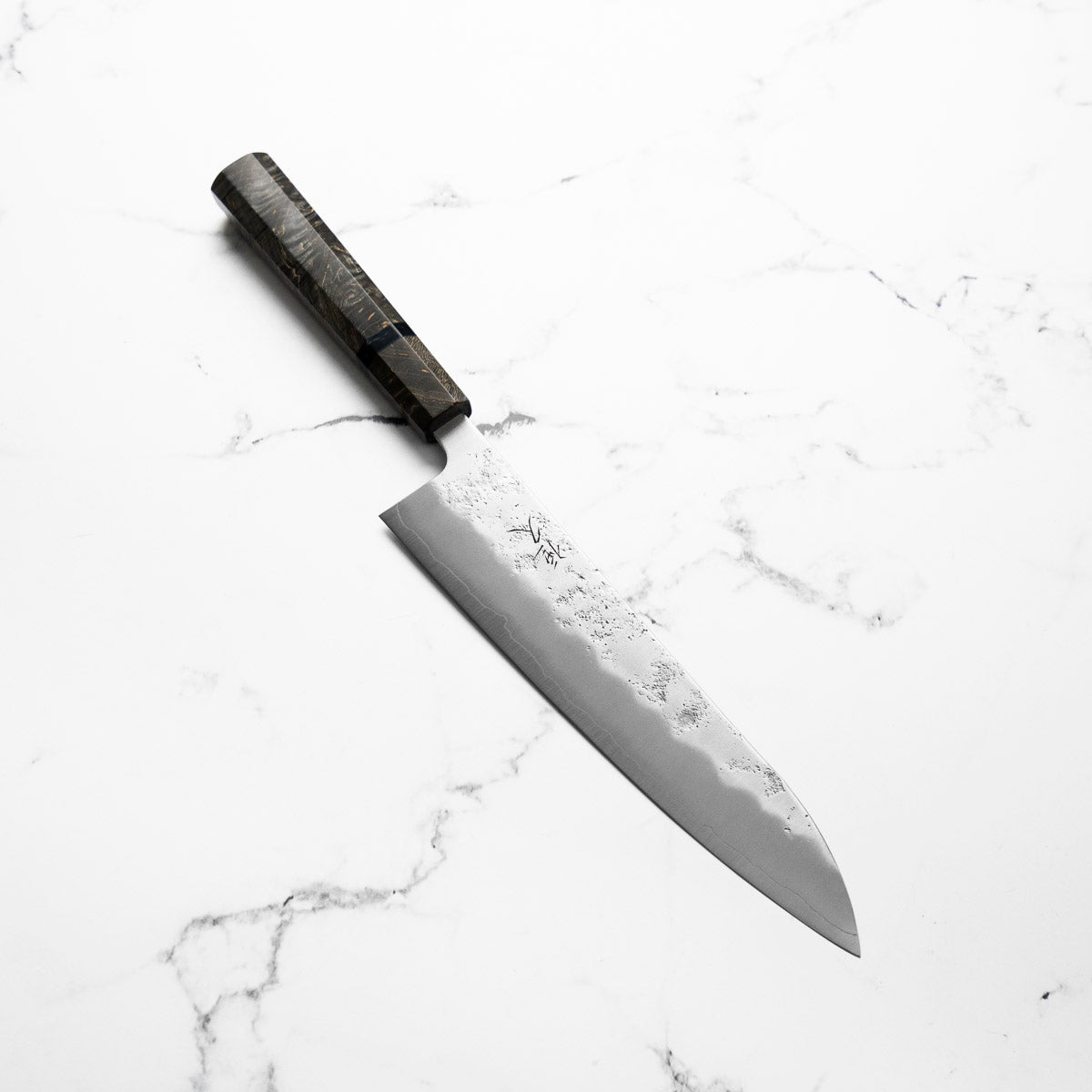 Tsunehisa Ginsan Nashiji Gyuto 210mm - Dark Maple