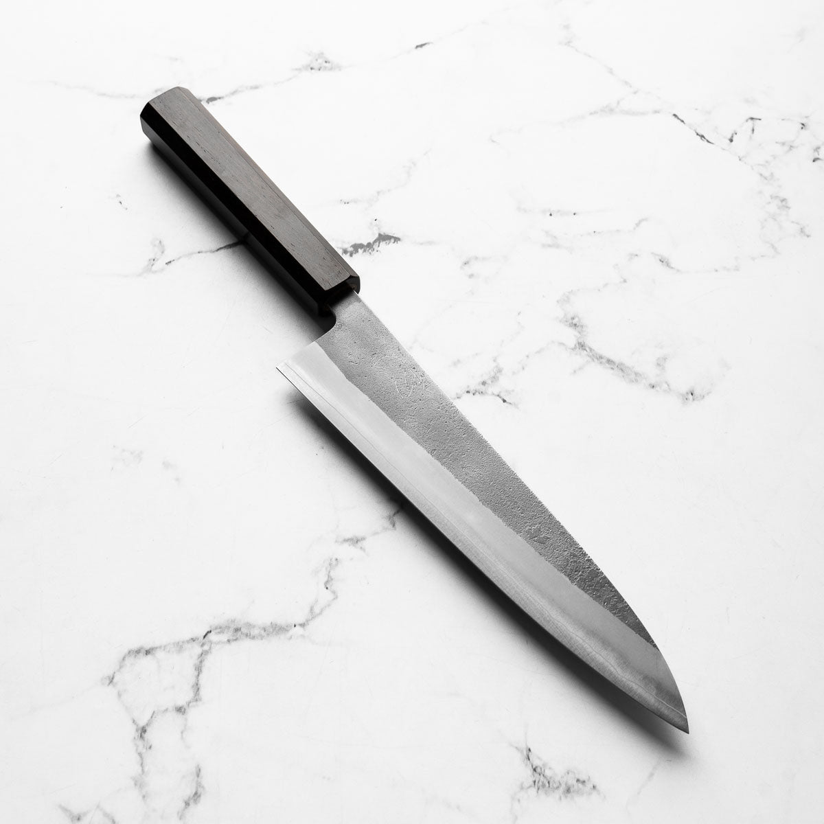 Yoshikane Hamono (Hatsukokoro) SKD Nashiji Stainless Clad Gyuto 210mm - Ebony