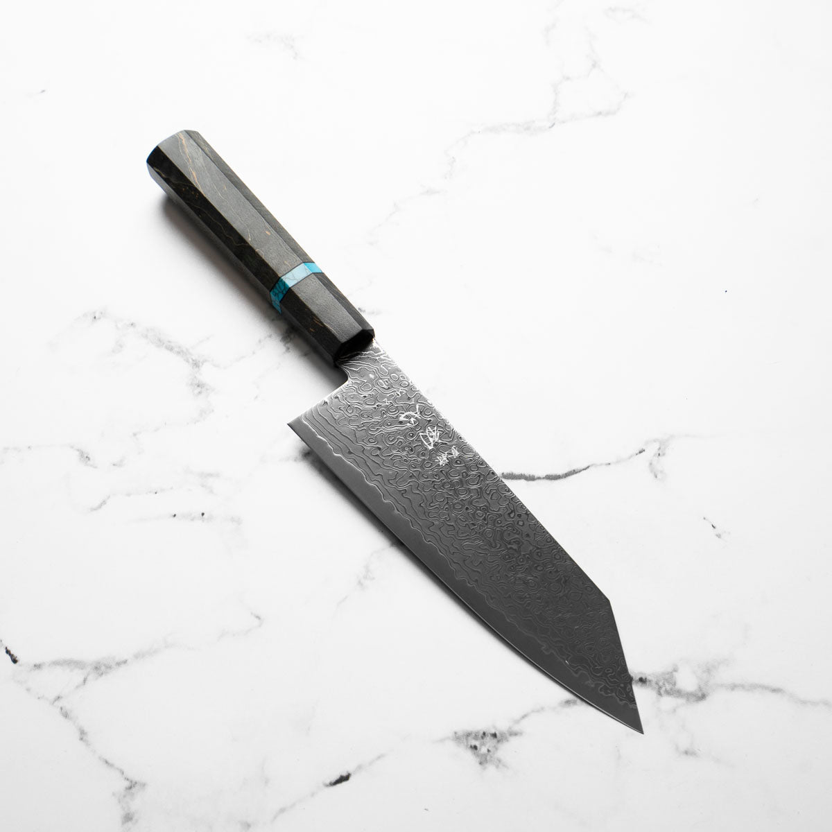 Hatsukokoro Ryuhyo Kurozome SG2 Damascus Bunka 180mm -  Maple Turquoise