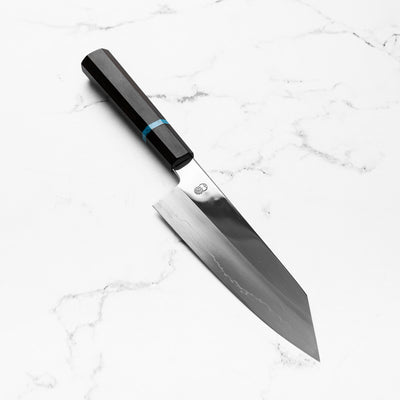 Sakai Kikumori "Choyo" Ginsan Bunka 180mm - Ebony Turquoise