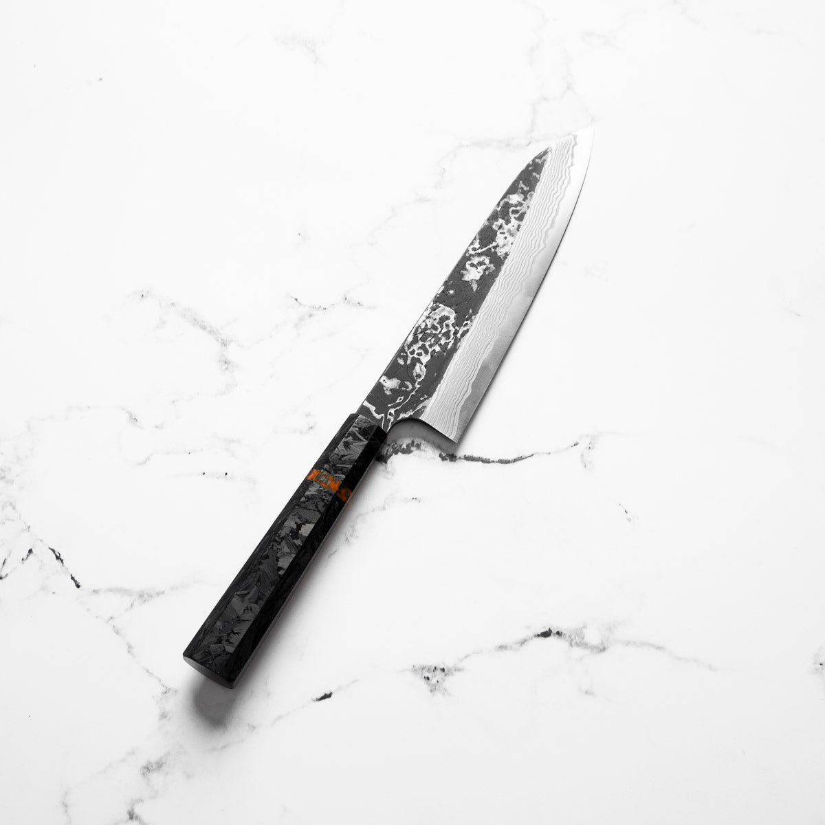 Hatsukokoro SLD Kurouchi Damascus Gyuto 210mm - Carbon Fibre