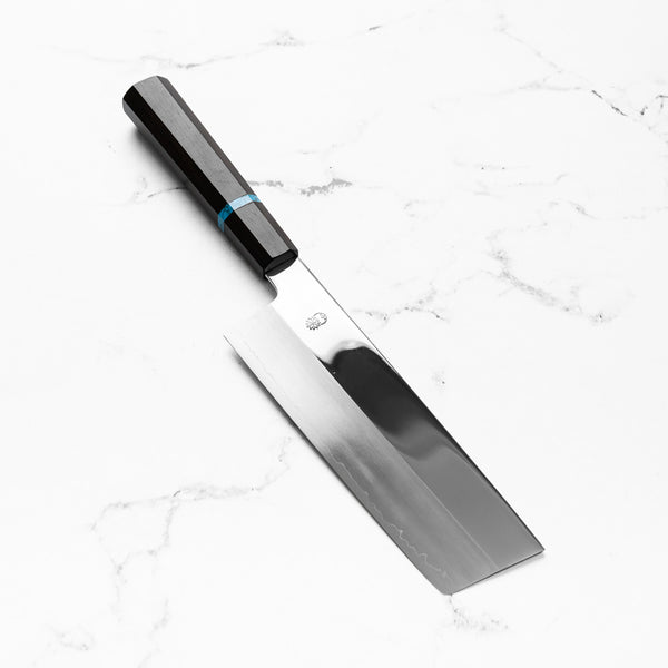 Sakai Kikumori "Choyo" Ginsan Nakiri 180mm - Ebony Turquoise