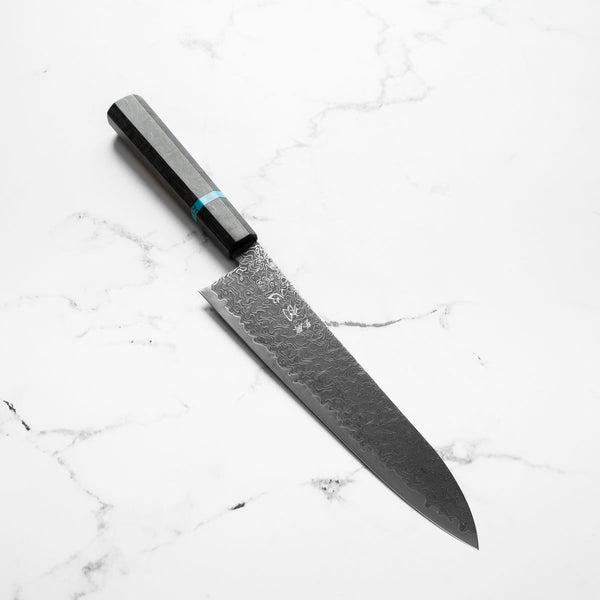 Hatsukokoro Ryuhyo Kurozome SG2 Damascus Gyuto 210mm -  Maple Turquoise