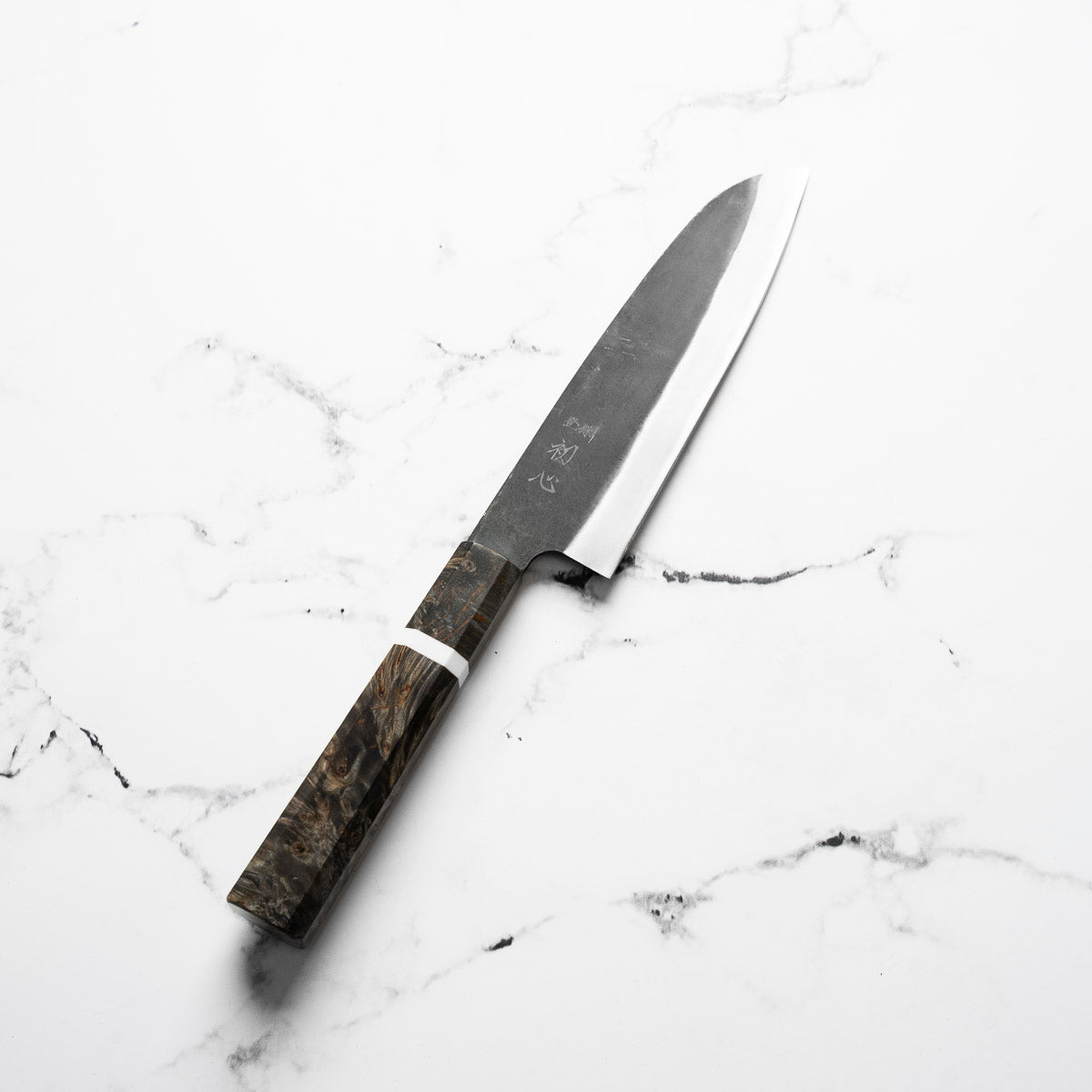 Hatsukokoro Blue 2 Kurouchi Santoku 165mm - Maple White Stripe