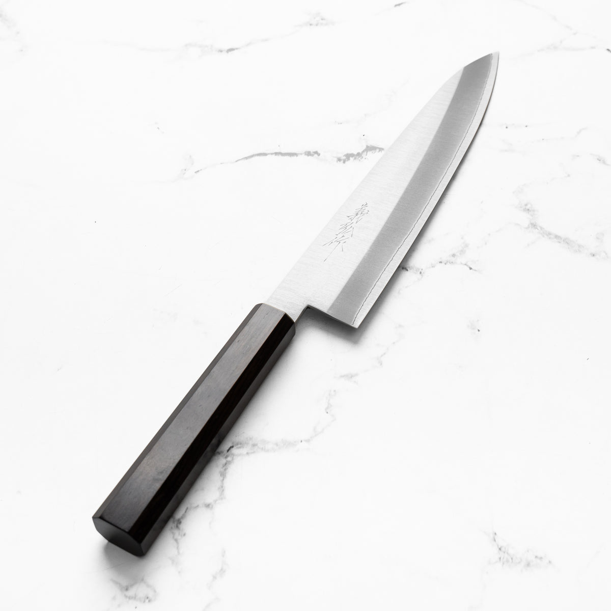 Yoshihiro HAP40 Gyuto 210mm - Mono Ebony - angled view