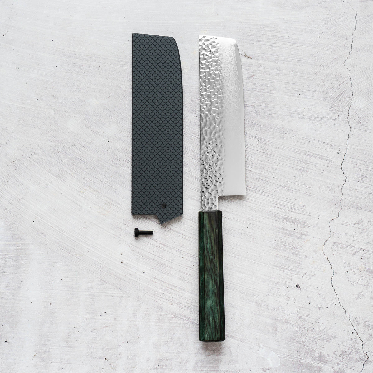 Touroku Sakai Kagayaki VG10 Damascus Tsuchime Nakiri 160mm - view 8