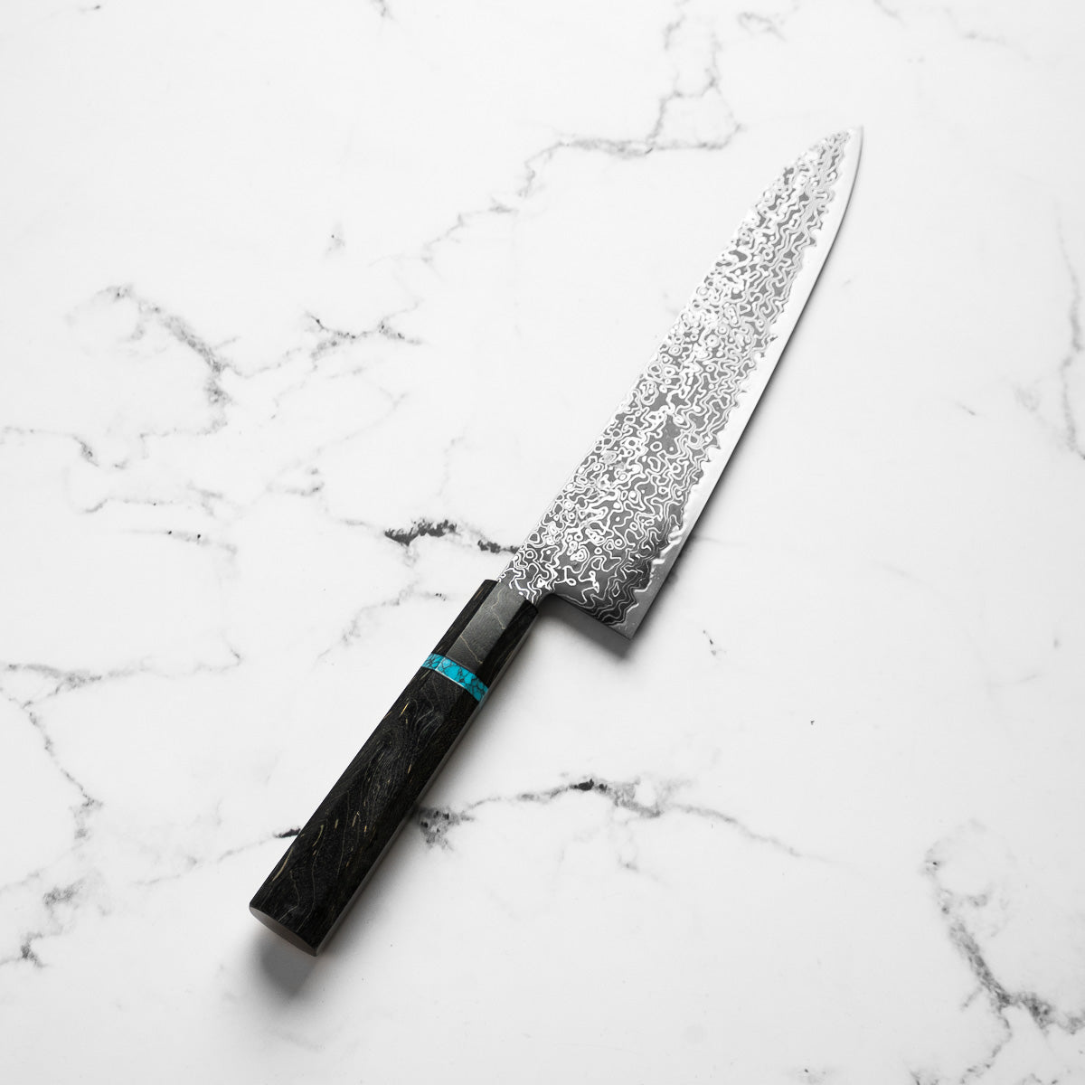 Hatsukokoro Ryuhyo Kurozome SG2 Damascus Gyuto 240mm -  Maple Turquoise