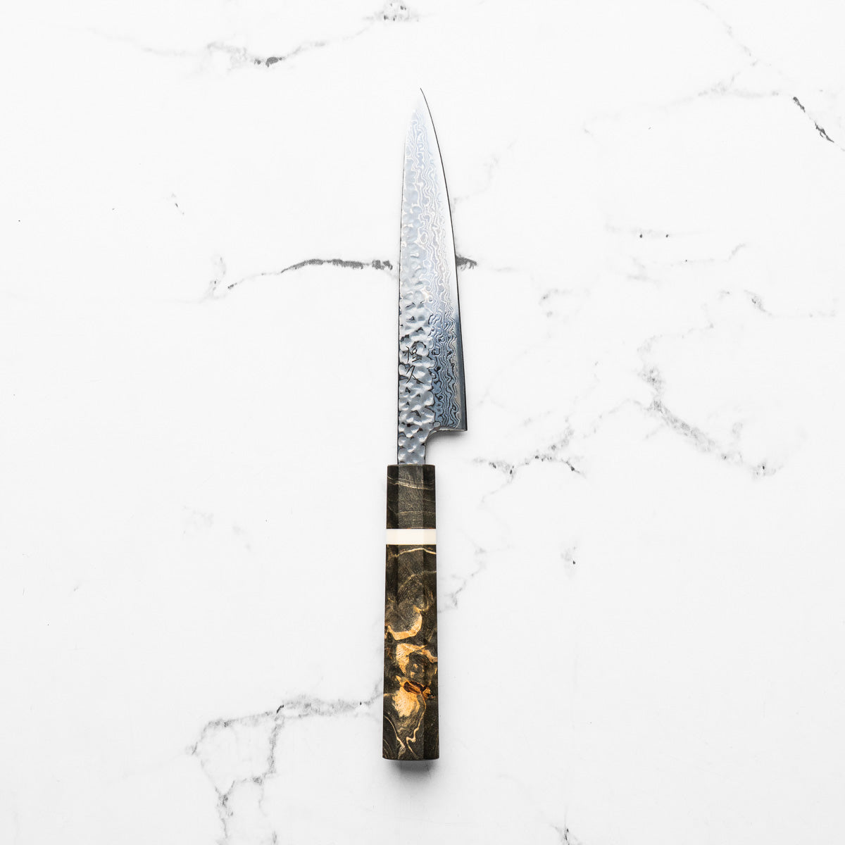 Tsunehisa Ginsan Geppaku Petty 135mm - Dyed Maple w/White Stripe