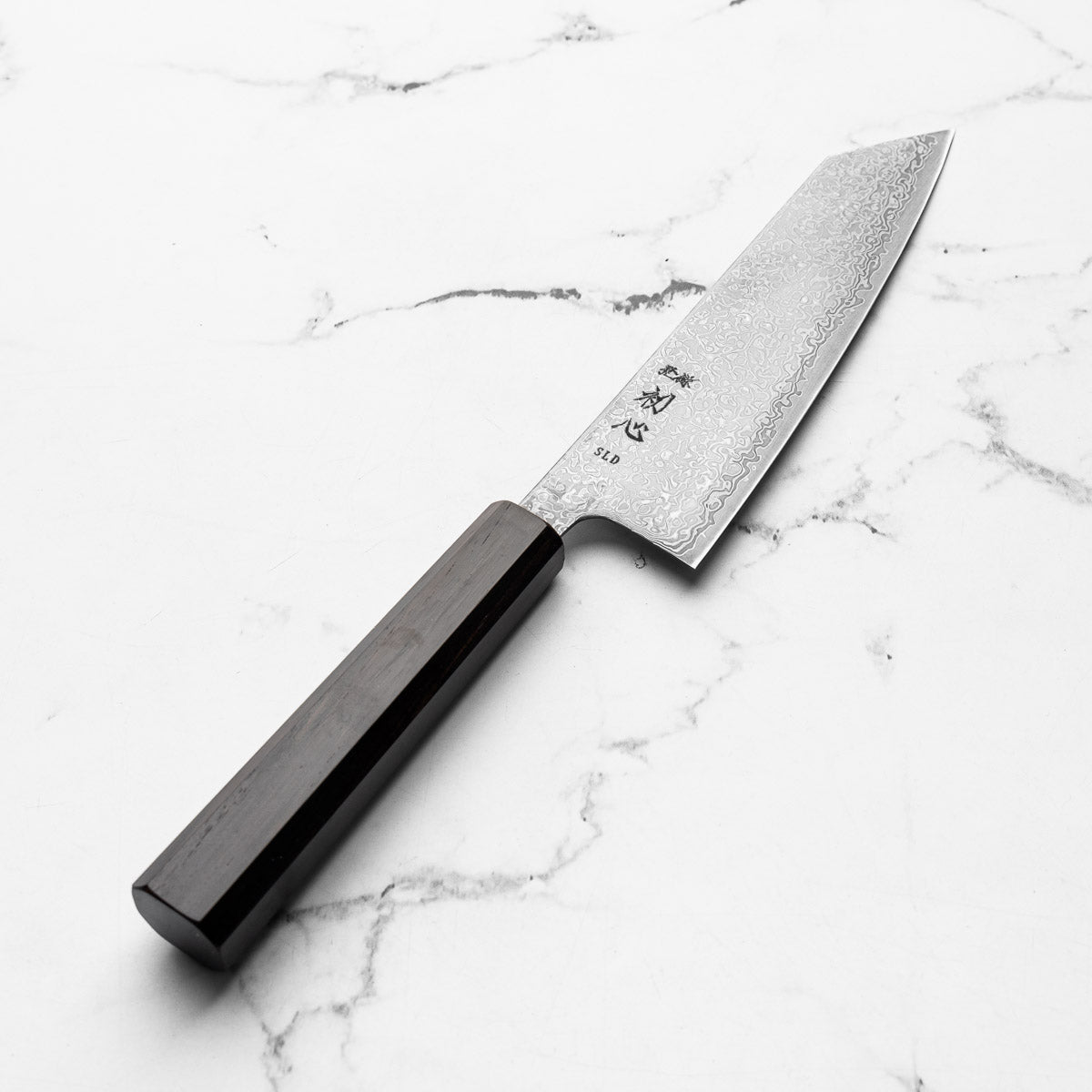 Hatsukokoro Hikari SLD Damascus Kurozome Bunka 170mm - Ebony