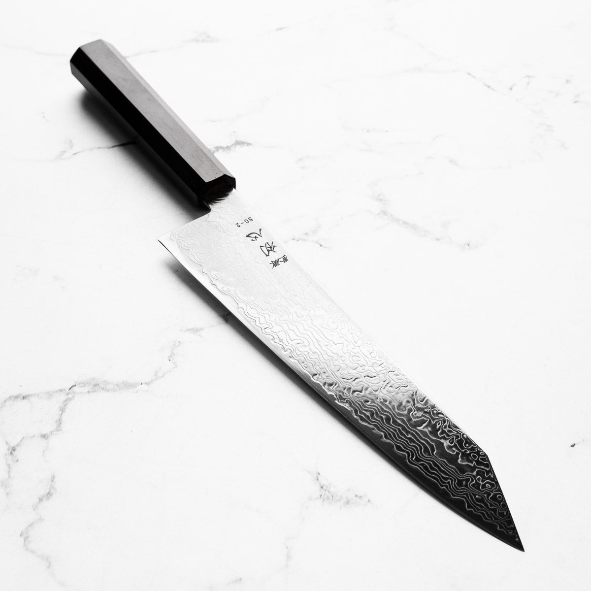Hatsukokoro Ryuhyo SG2 Damascus Kiritsuke Gyuto 240mm - Mono Ebony