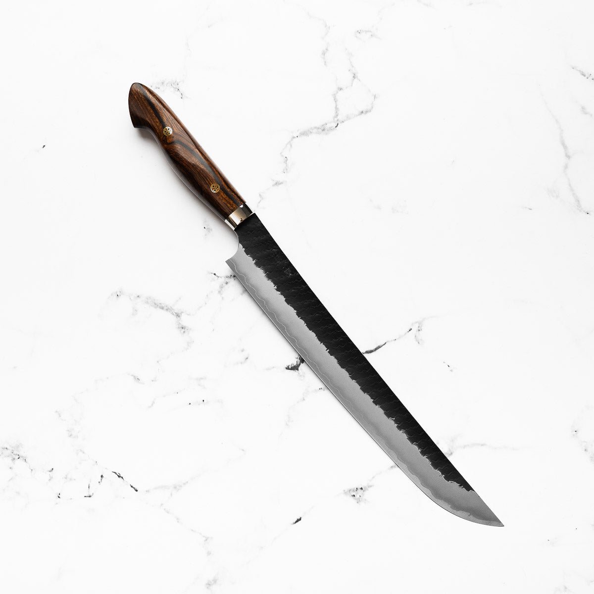 Nigara Hamono SG2 Kurouchi Tsuchime Sakimaru Sujihiki 300mm - Western Ironwood