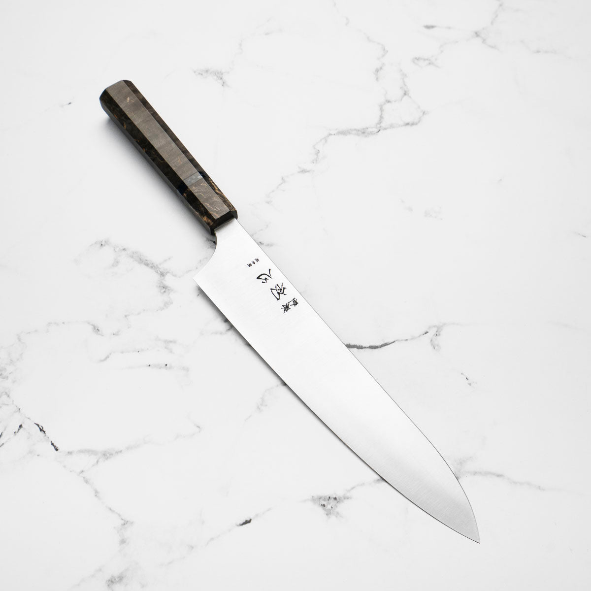 Hatsukokoro Hayabusa Blue Super Gyuto 240mm - Dark Maple