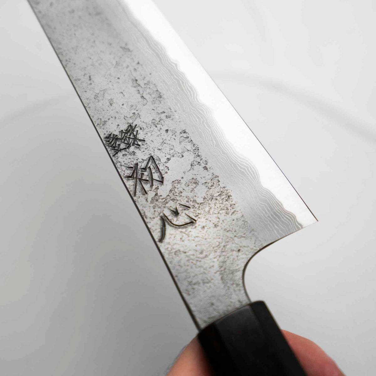 Nigara Hamono (Hatsukokoro) Blue 2 Nashiji Damascus Kiritsuke 240mm - Ebont