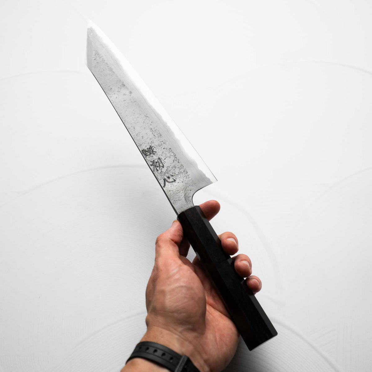Nigara Hamono (Hatsukokoro) Blue 2 Nashiji Damascus Kiritsuke 240mm - Ebont