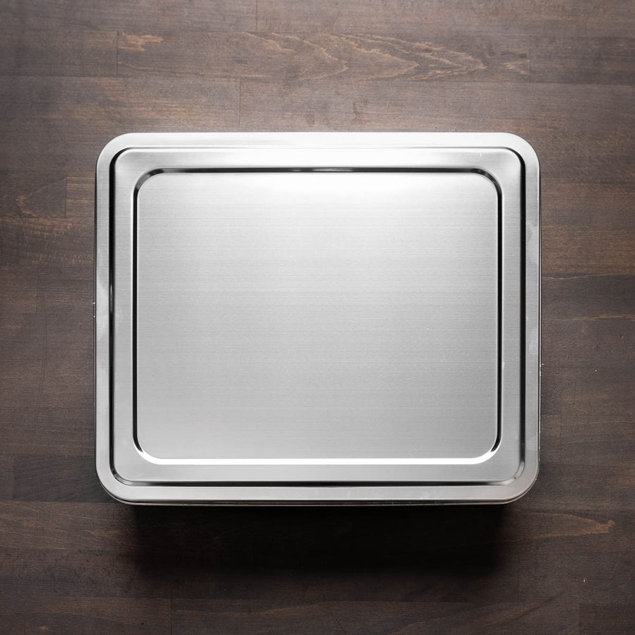 Stainless Yakumi Pan - 6 Compartments - angled view