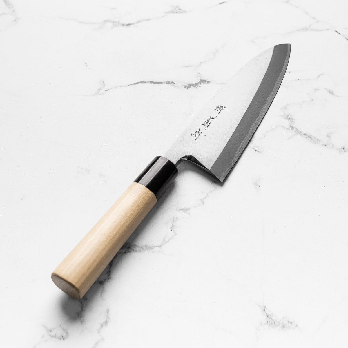 Sakai Kikumori Shironiko Deba 180mm - Magnolia & Black