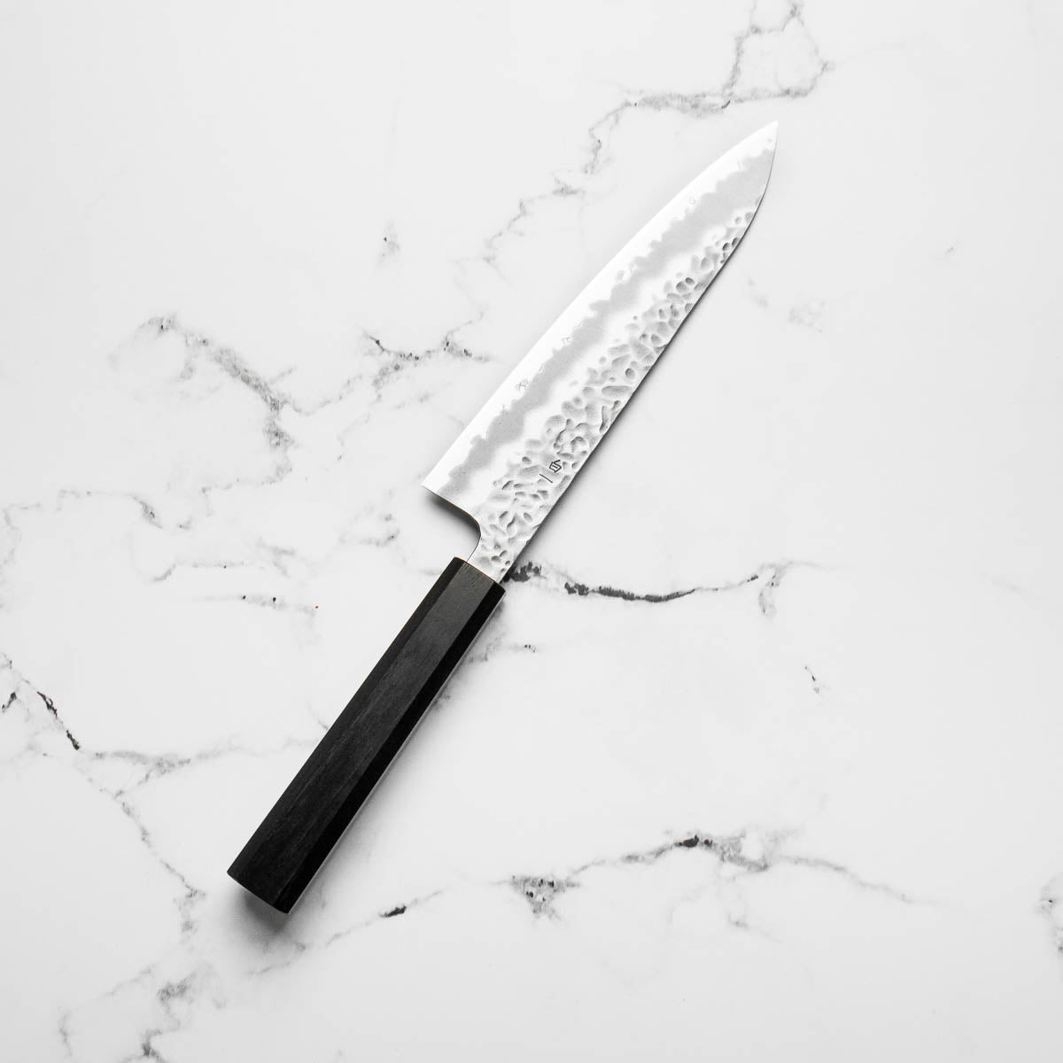 Tsunehisa White 2 Stainless Clad Tsuchime Gyuto 180mm - Ebony