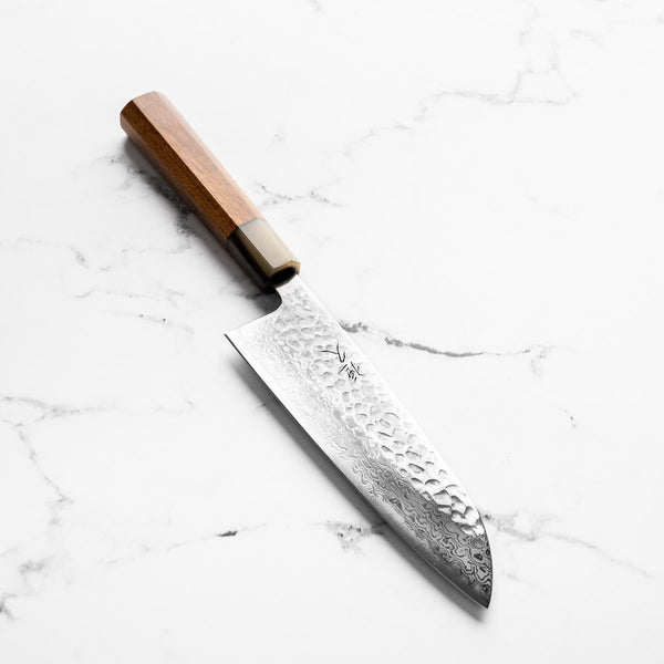 Tsunehisa Ginsan Geppaku Santoku 165mm - Quince