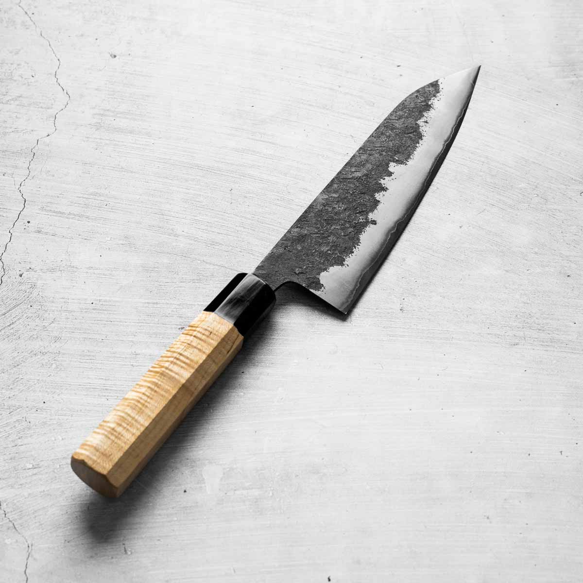 Kawamura Sanjo White 1 Kurouchi Tsuchime Gyuto 210mm