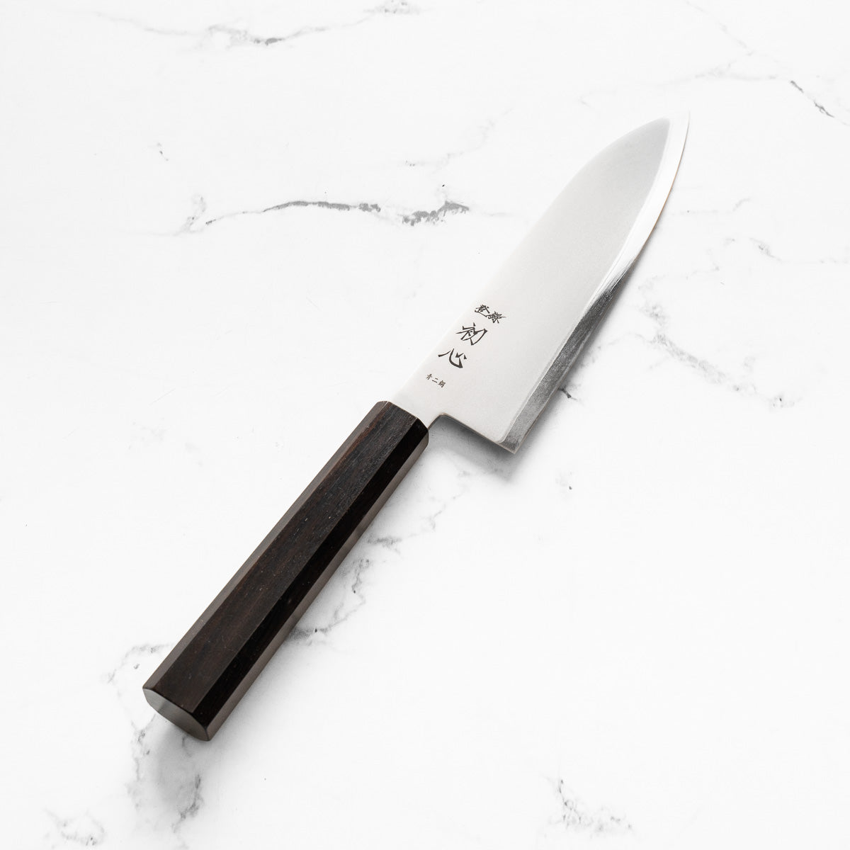 Hatsukokoro Kaijin Blue 2 Stainless Clad Santoku 180mm - Mono Ebony