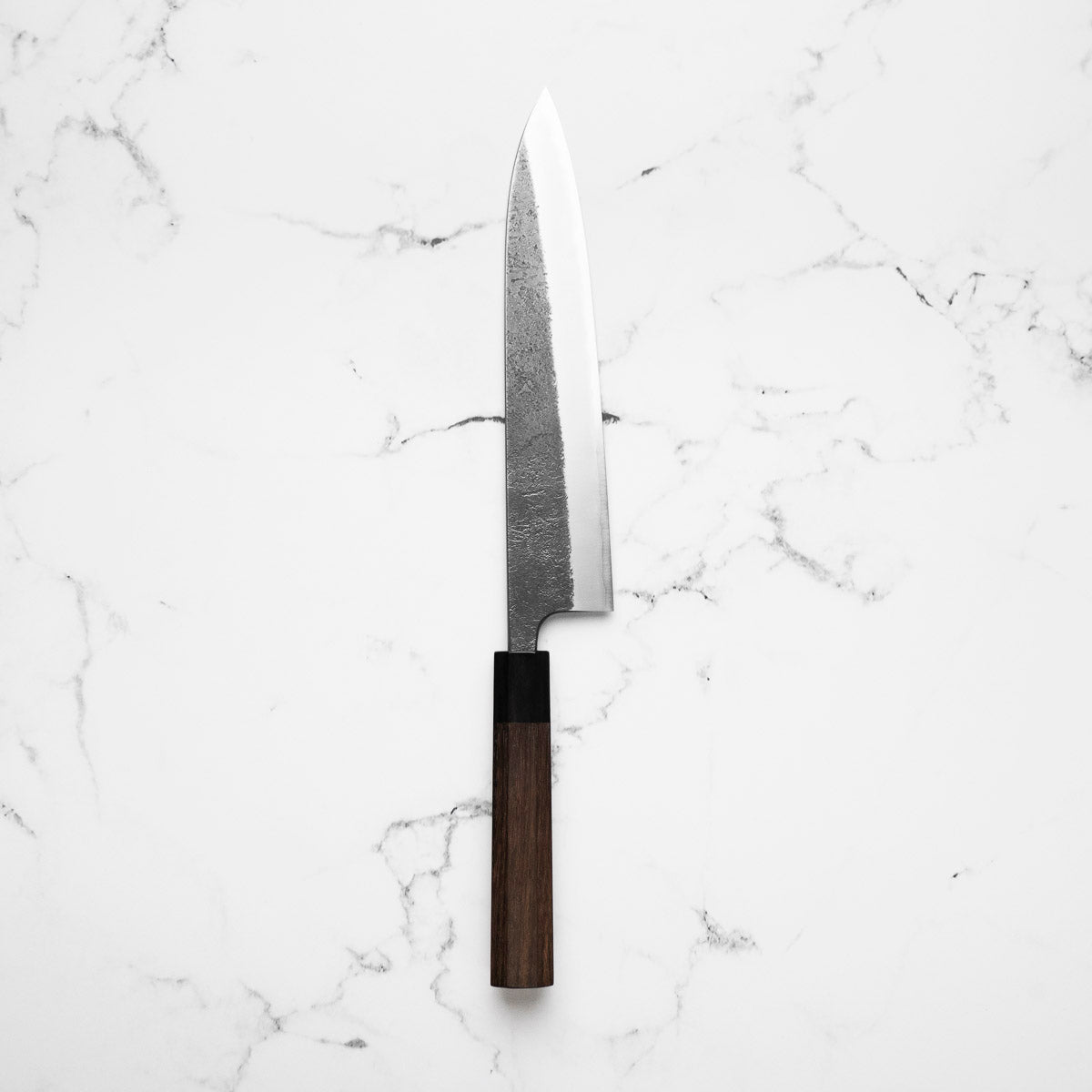 Wakui White 2 Stainless Clad Nashiji Gyuto 240mm - blade detail