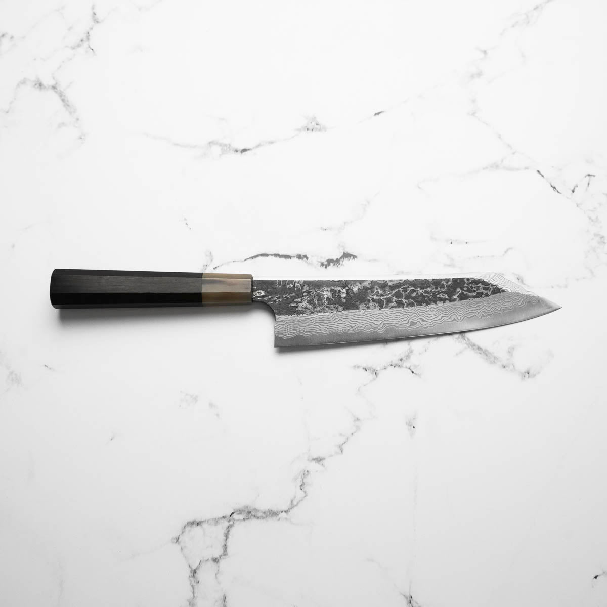 Hatsukokoro SLD Kurouchi Damascus Kiritsuke Gyuto 210 - Ebony & Blonde