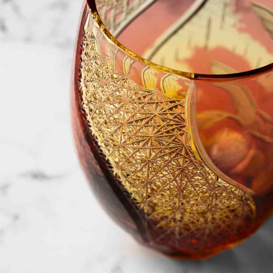 Kiyohide Glass Kobo Rock Glass Seiken Amber