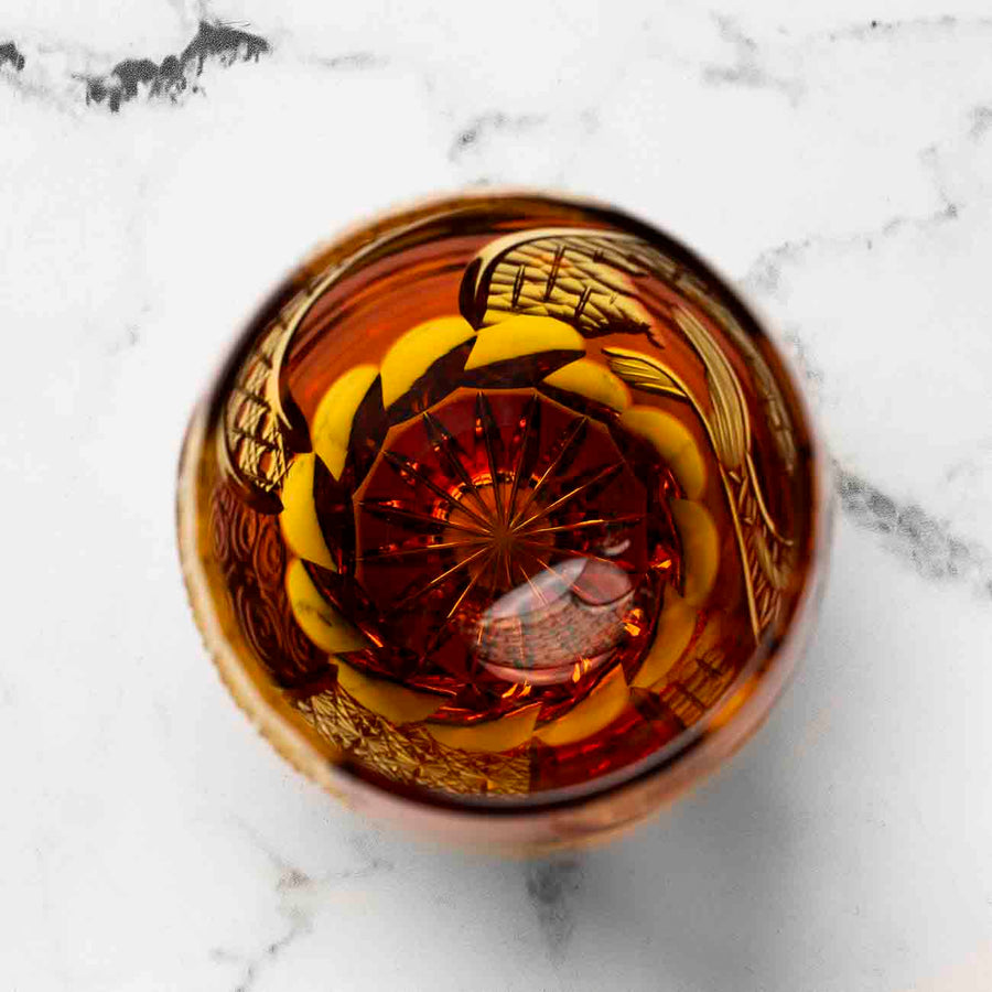 Kiyohide Glass Kobo Rock Glass Seiken Amber