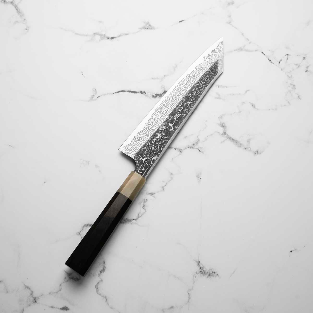 Hatsukokoro SLD Kurouchi Damascus Kiritsuke Gyuto 240 - Ebony & Blonde