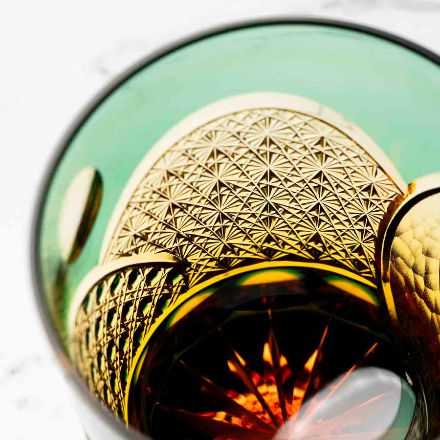 Kiyohide Glass Kobo Rock Glass Seiken Green
