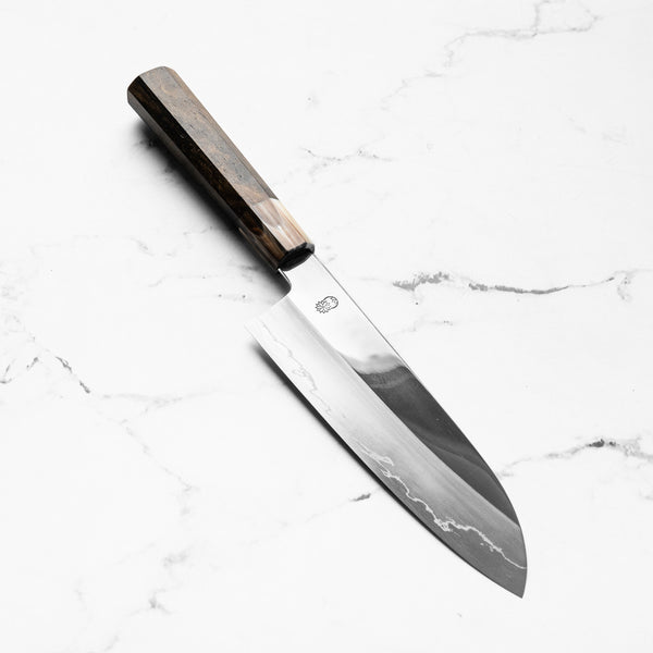 Sakai Kikumori "Choyo" Ginsan Santoku 180mm - Persimmon