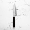 Tsunehisa White 2 Stainless Clad Tsuchime Santoku 165mm - Ebony - handle detail