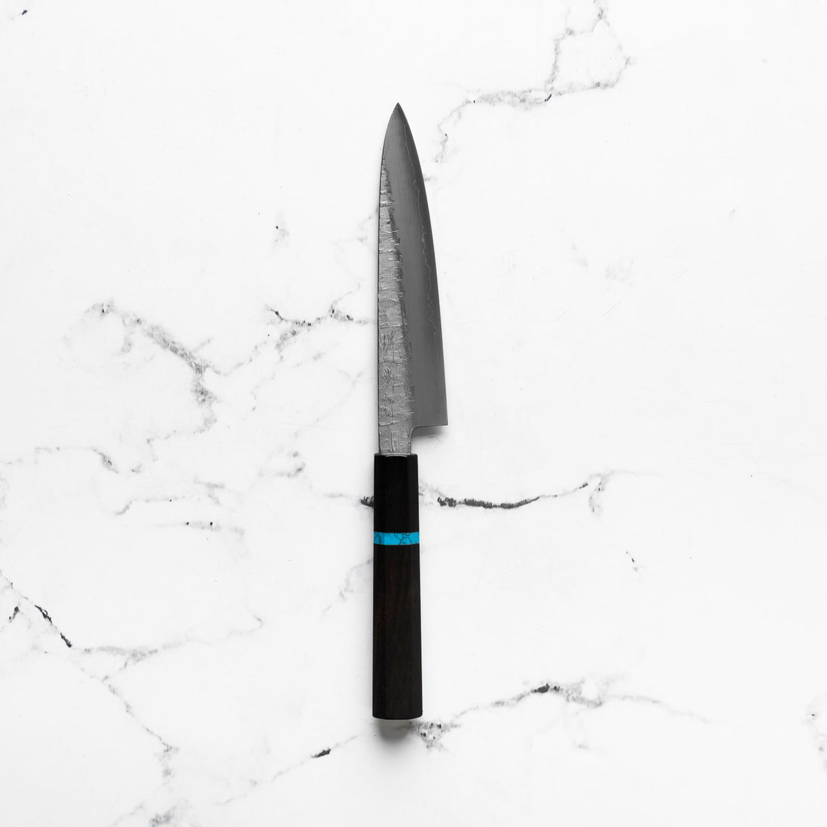 Satoshi Nakagawa Ginsan Tsuchime Petty 150mm - Ebony Turquoise