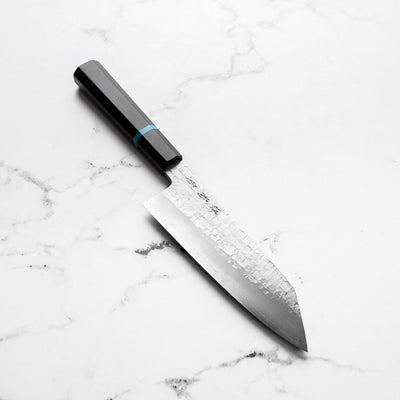 Satoshi Nakagawa Ginsan Tsuchime Bunka 180mm - Ebony Turquoise