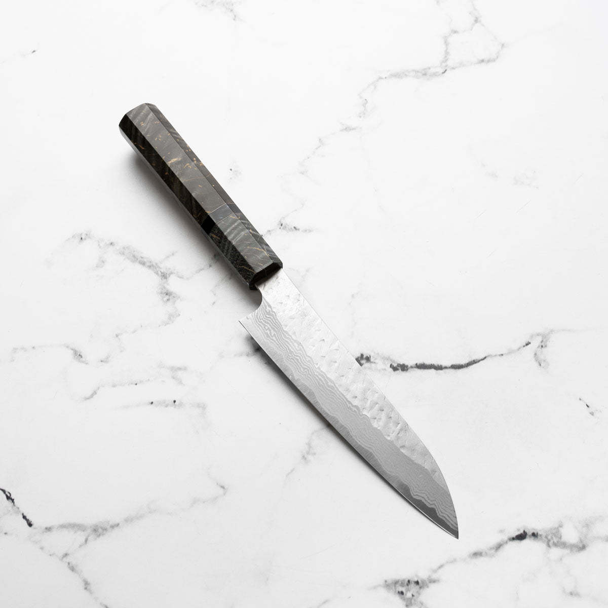 Nigara Hamono VG10 Tsuchime Damascus Petty 150mm - Dark Maple