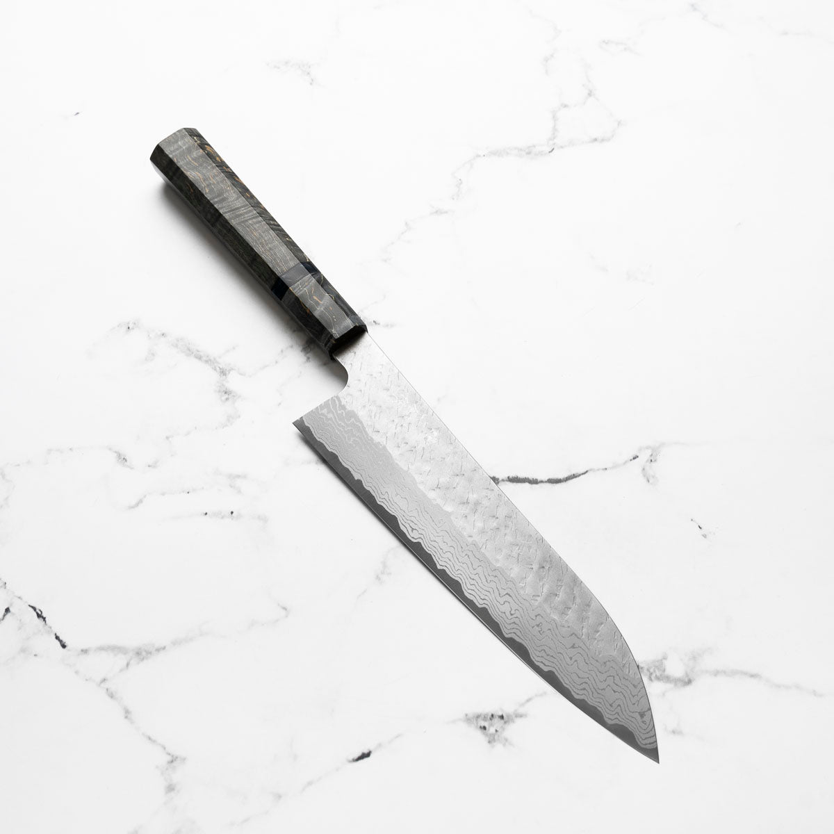 Nigara Hamono VG10 Tsuchime Damascus Gyuto 210mm - Dark Maple