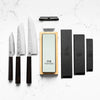 Hajimaru Ginsan Nashiji Mono Ebony - 3 Knife Set w/Whetstone