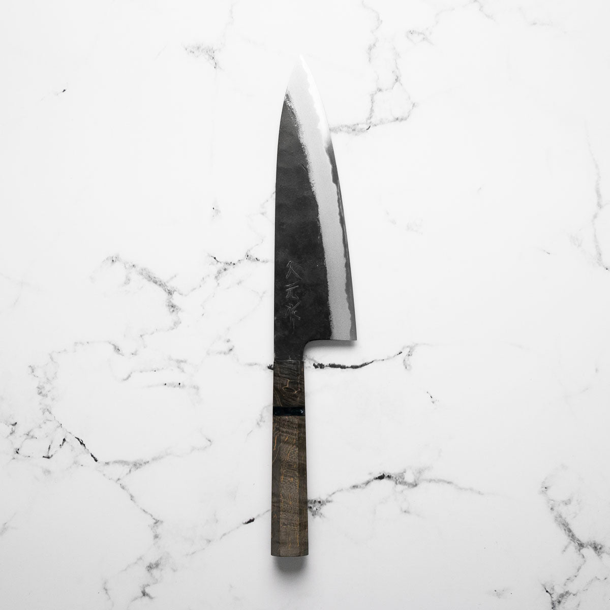 Morihei Hisamoto White 2 Kurouchi Extra Tall Gyuto 210mm - Dark Maple