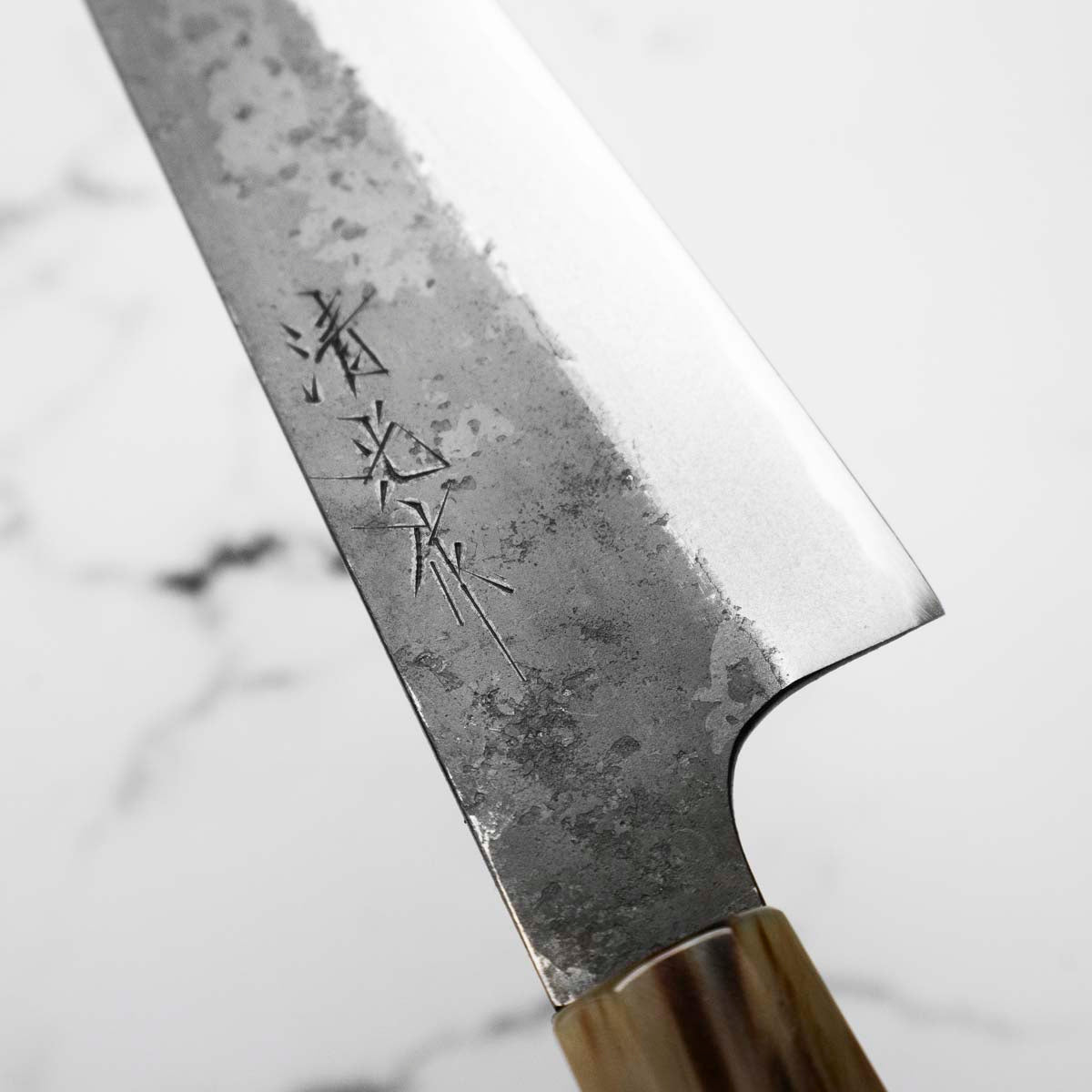 Morihei Kyomitsu Blue 2 Kurouchi Gyuto 210mm - Ebony & Blonde