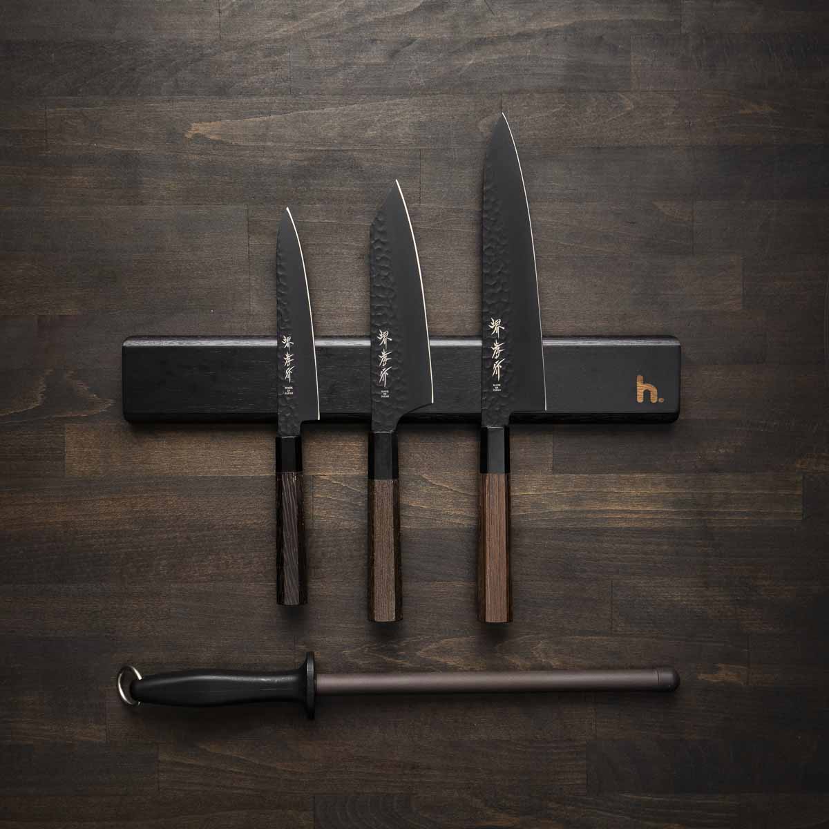 Sakai Takayuki Kurokage VG10 - 3 Knife Set with Magnetic Strip